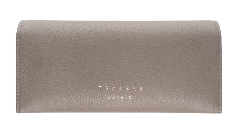 COVER glasses case in grey calfskin leather | TSATSAS