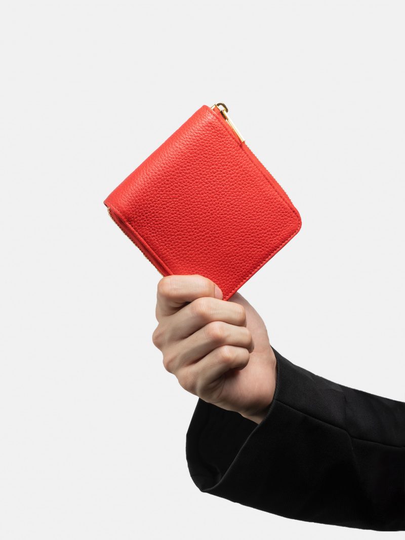 KOBO 1 wallet in bright red calfskin leather | TSATSAS