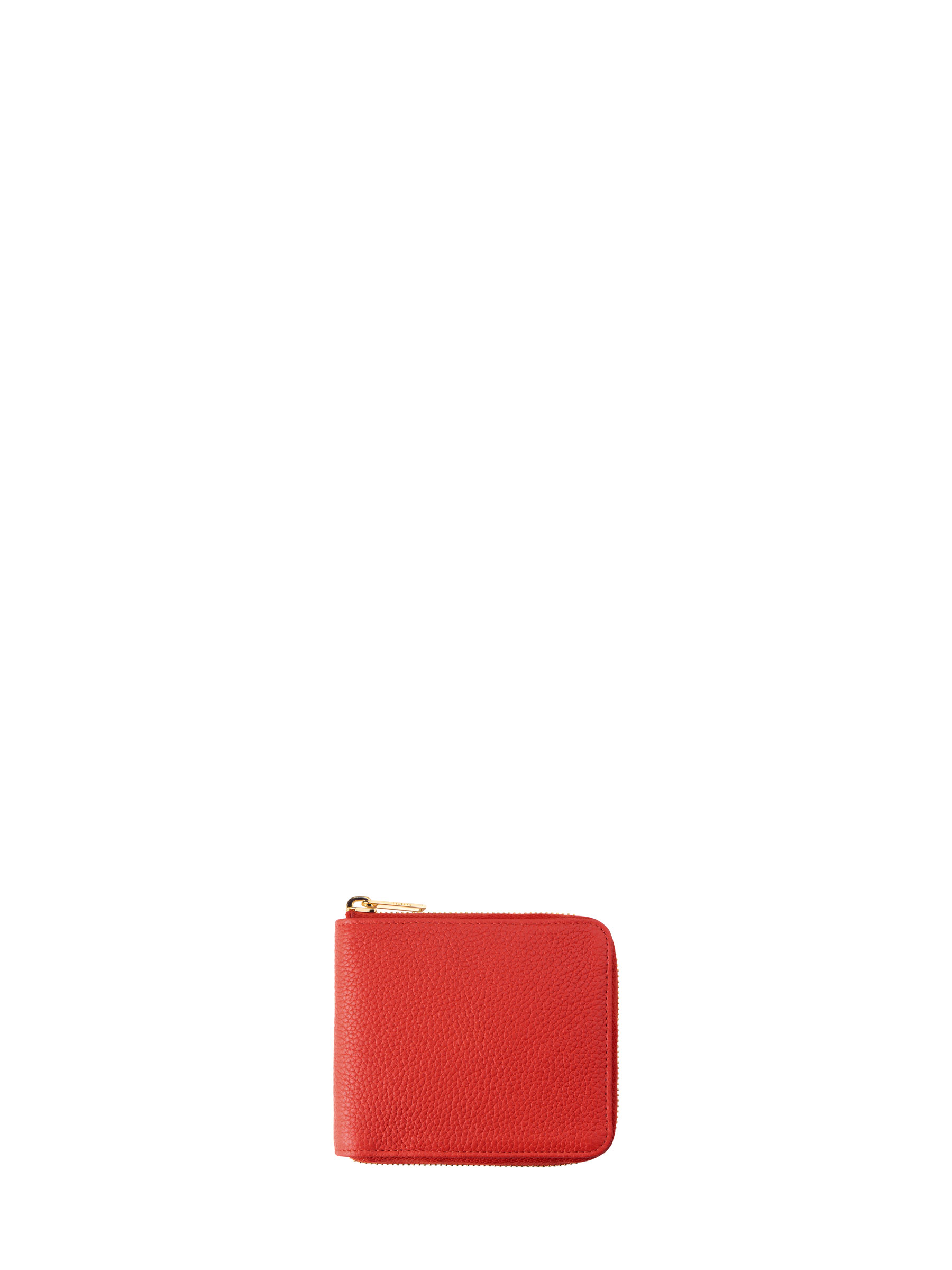 0129-01  koboさま KOBO 1 zipped wallet in bright red calfskin leather | TSATSAS