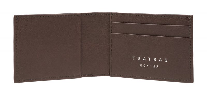 KYOTO 3 wallet in dark brown calfskin leather | TSATSAS