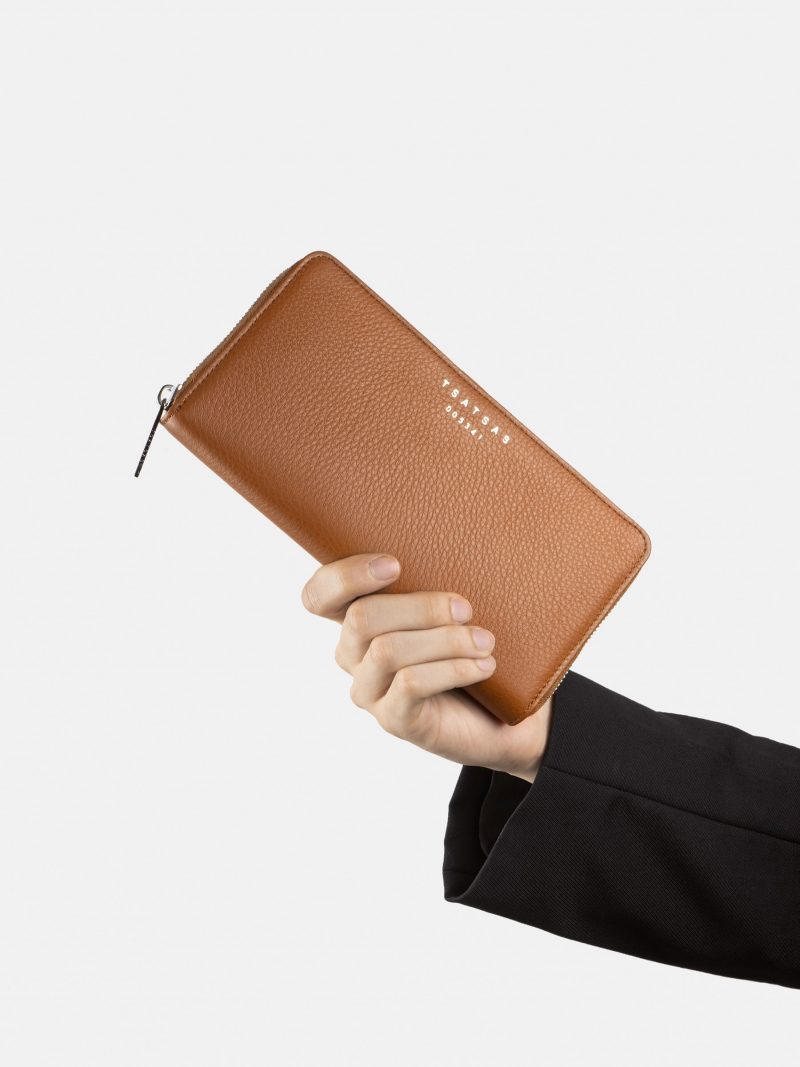 KOBO 2 wallet in tan calfskin leather | TSATSAS