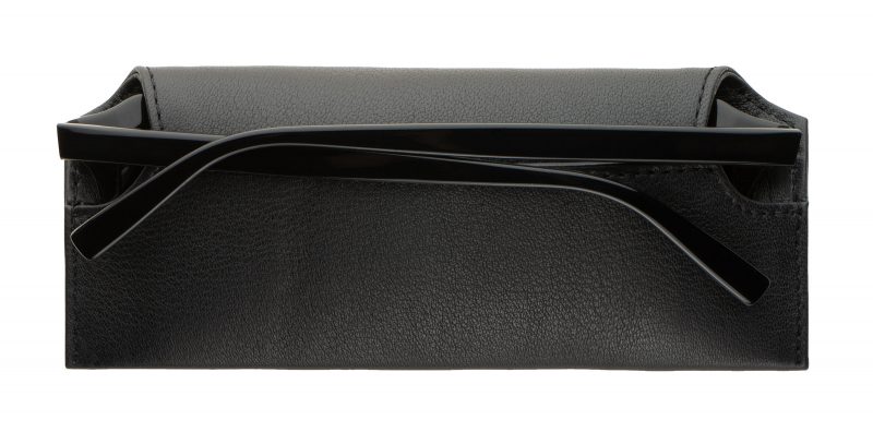 KOMPAKT glasses case in black calfskin leather | TSATSAS