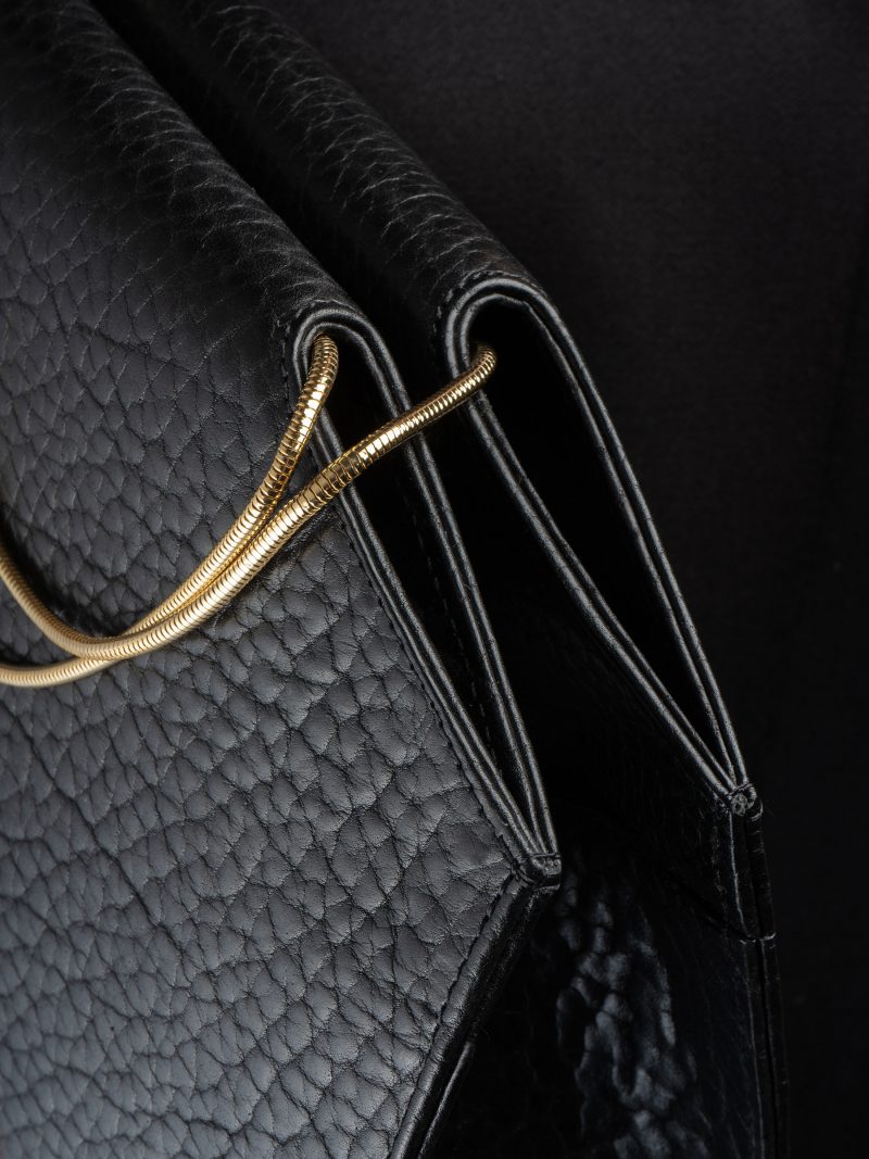 SUEZ 1 shoulder bag in black bison leather | TSATSAS