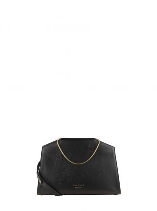 SUEZ 1 shoulder bag in black calfskin leather | TSATSAS