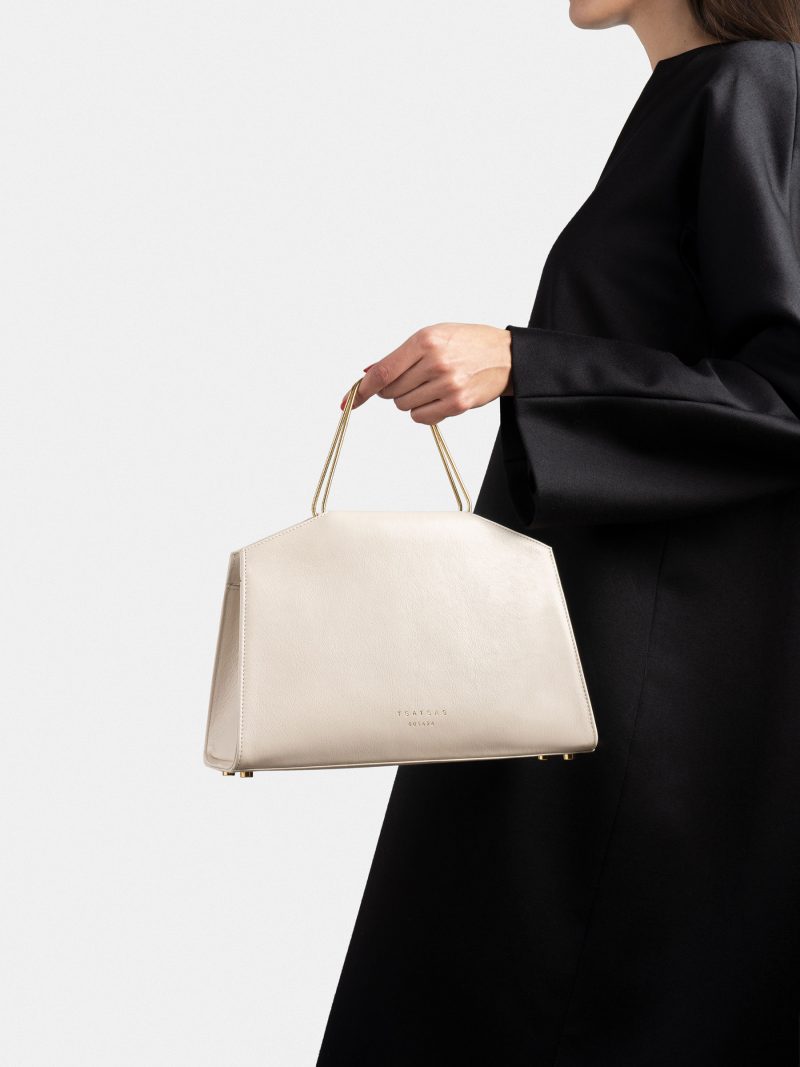 SUEZ 1 shoulder bag in ivory calfskin leather | TSATSAS