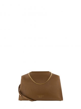 SUEZ 1 shoulder bag in olive brown calfskin leather | TSATSAS
