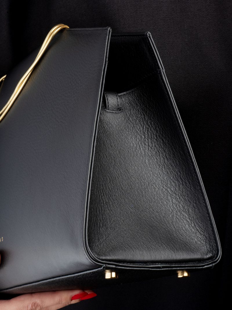SUEZ 2 shoulder bag in black calfskin leather | TSATSAS