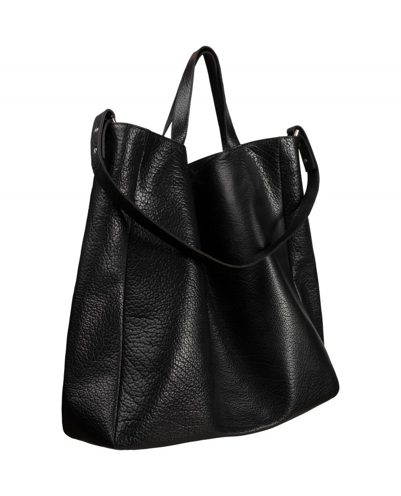 FABER 2 shoulder bag in black bison leather | TSATSAS