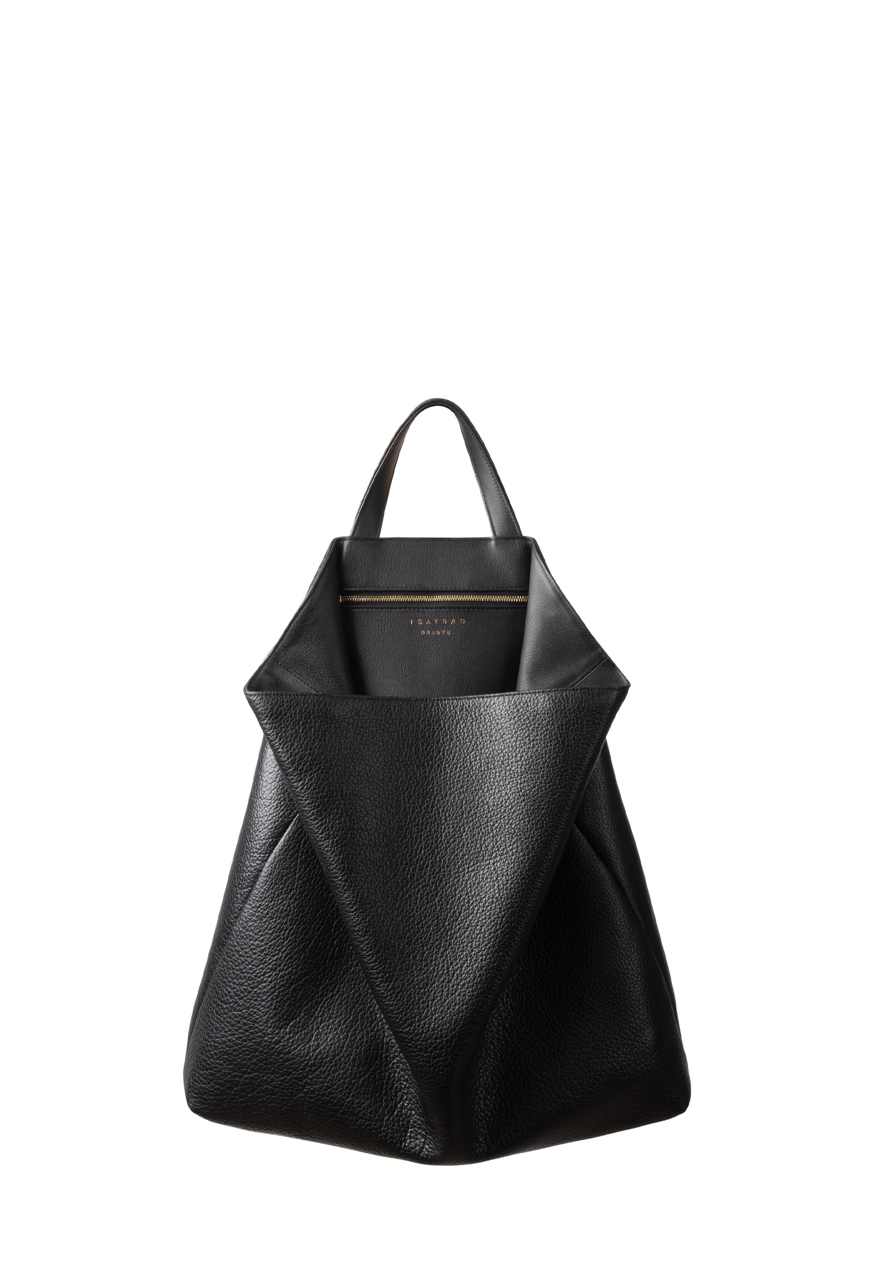 FLUKE tote bag in black bison leather | TSATSAS