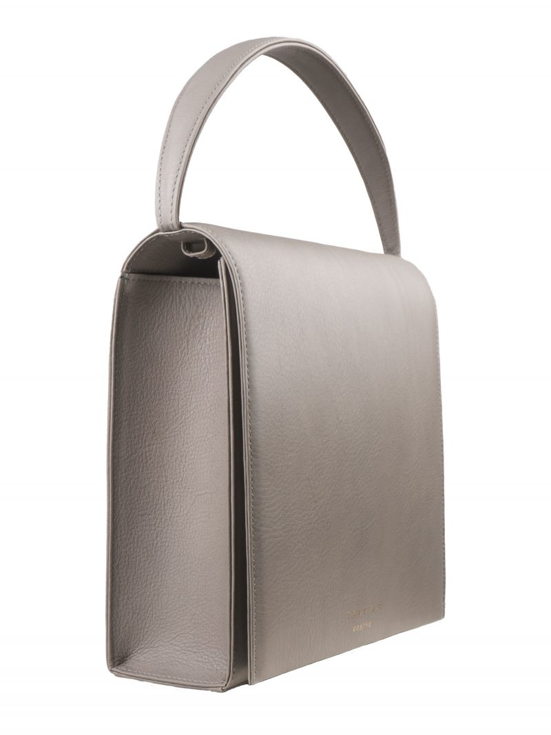 MALVA 5 top handle bag in grey calfskin leather | TSATSAS