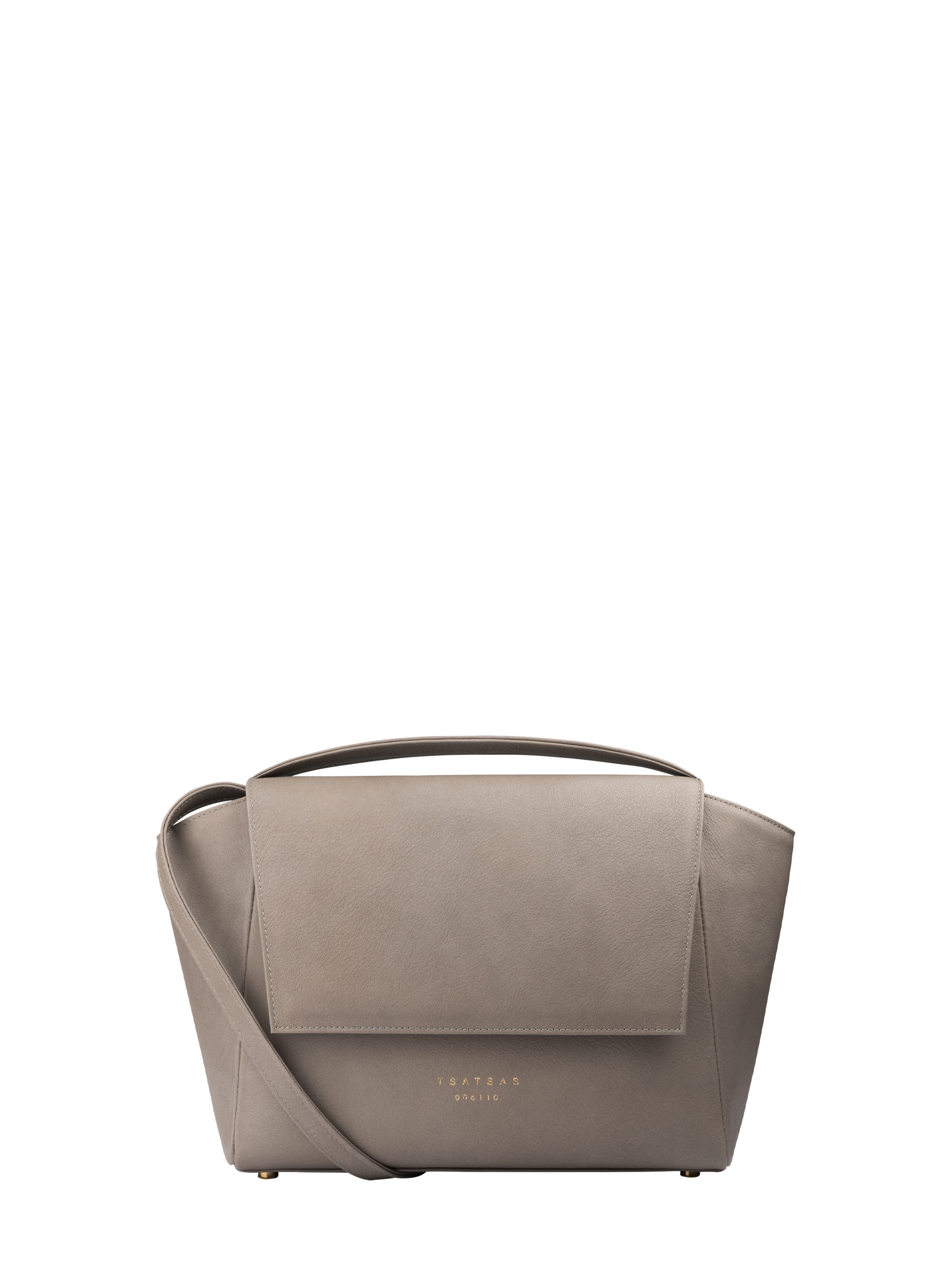 NEA 2 shoulder bag in grey calfskin leather | TSATSAS