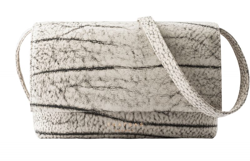 AMOS shoulder bag in hand-sanded marbled nubuck leather | TSATSAS