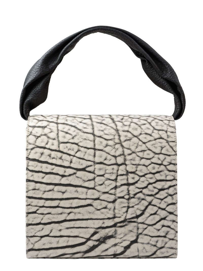 RHEI top handle bag in hand-sanded marbled nubuck leather | TSATSAS