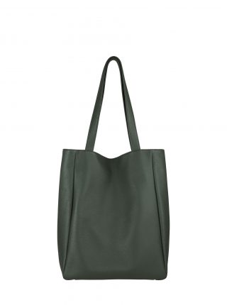 NEXUS tote bag in pine green calfskin leather | TSATSAS