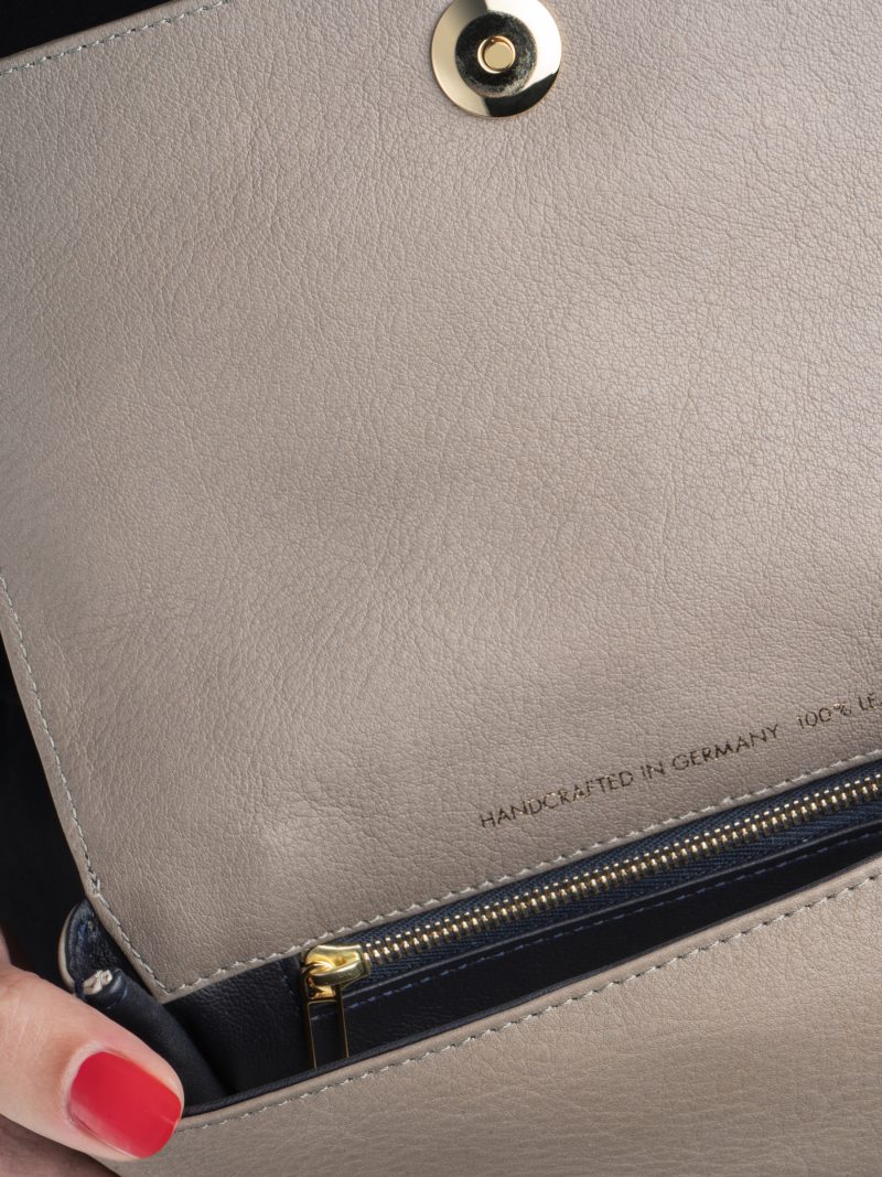 SOMA belt bag in grey calfskin leather | TSATSAS
