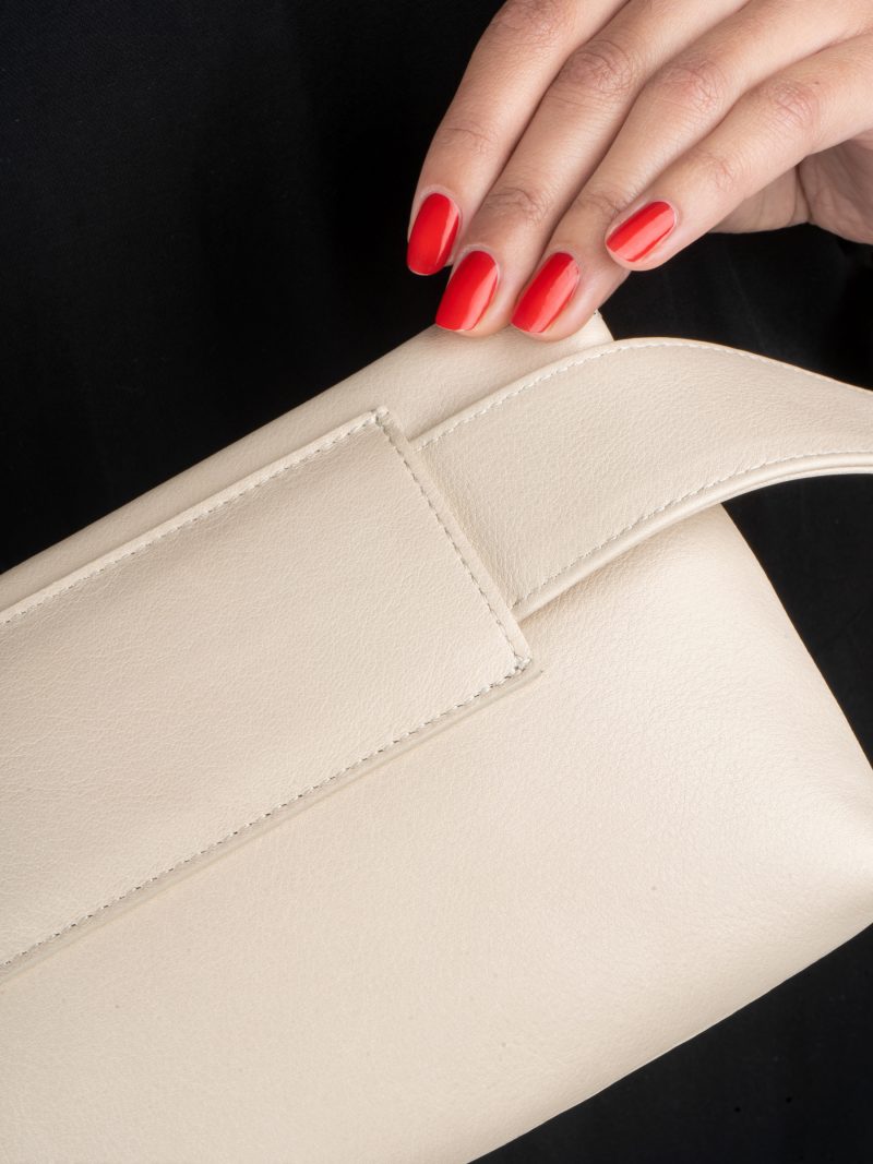SOMA belt bag in ivory calfskin leather | TSATSAS