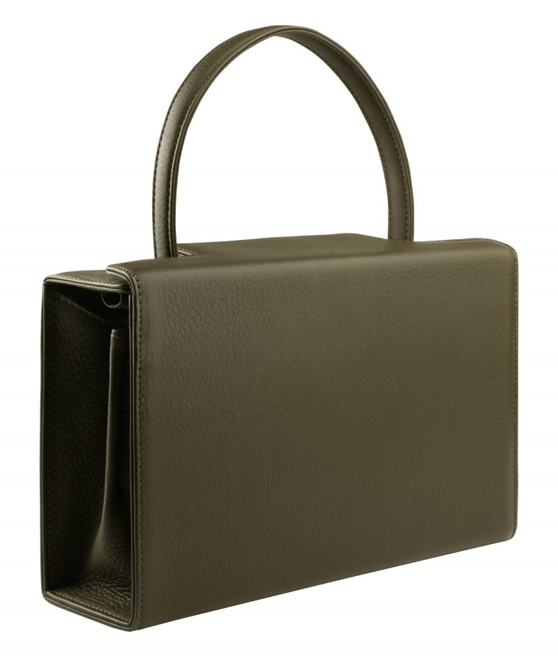 931 hand bag in khaki green calfskin leather | TSATSAS