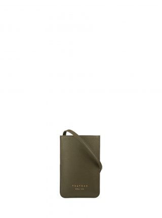SONIC phone case in khaki green calfskin leather | TSATSAS