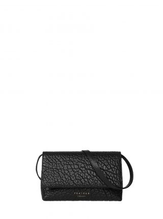 AMOS shoulder bag in black bison leather | TSATSAS