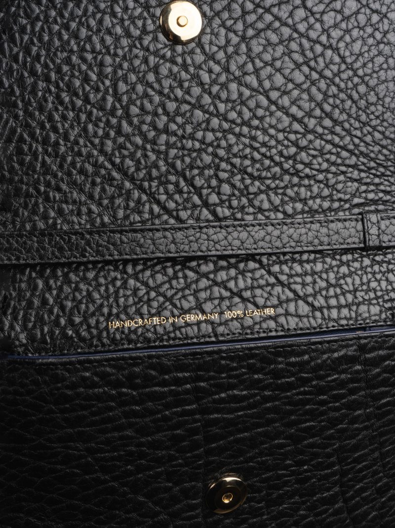 AMOS shoulder bag in black bison leather | TSATSAS