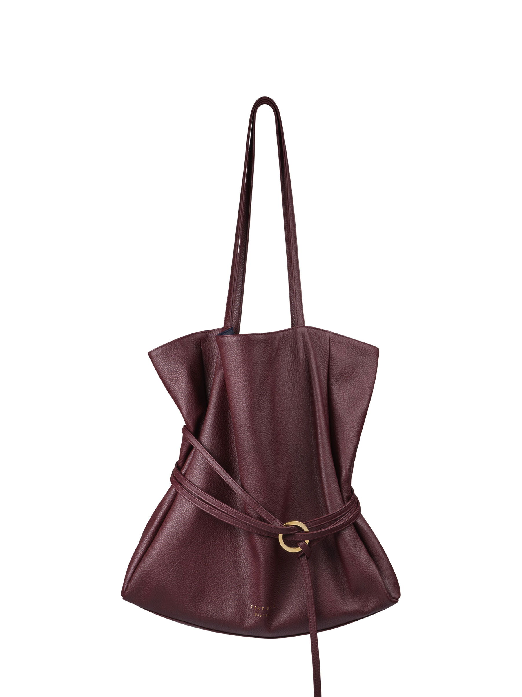 ANIS shoulder bag in burgundy calfskin leather | TSATSAS