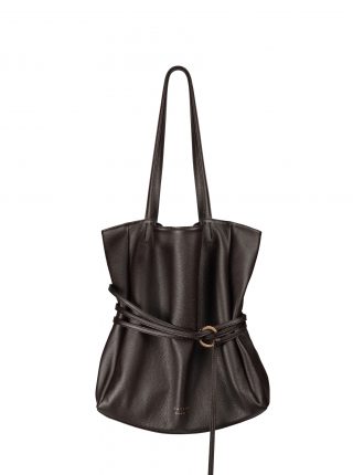 ANIS shoulder bag in dark brown calfskin leather | TSATSAS