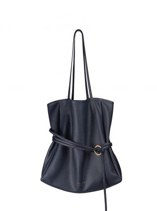 ANIS shoulder bag in navy blue calfskin leather | TSATSAS