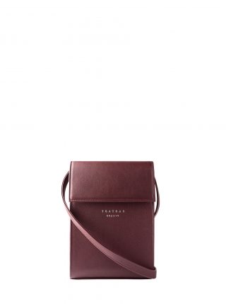 VIGO shoulder bag in burgundy calfskin leather | TSATSAS