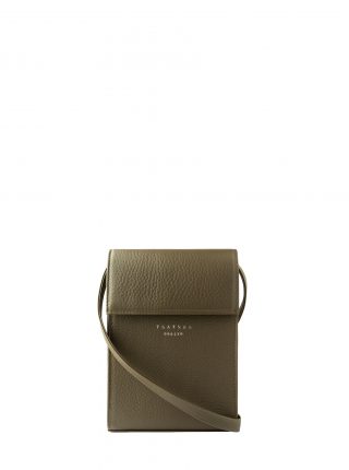 VIGO shoulder bag in khaki green calfskin leather | TSATSAS