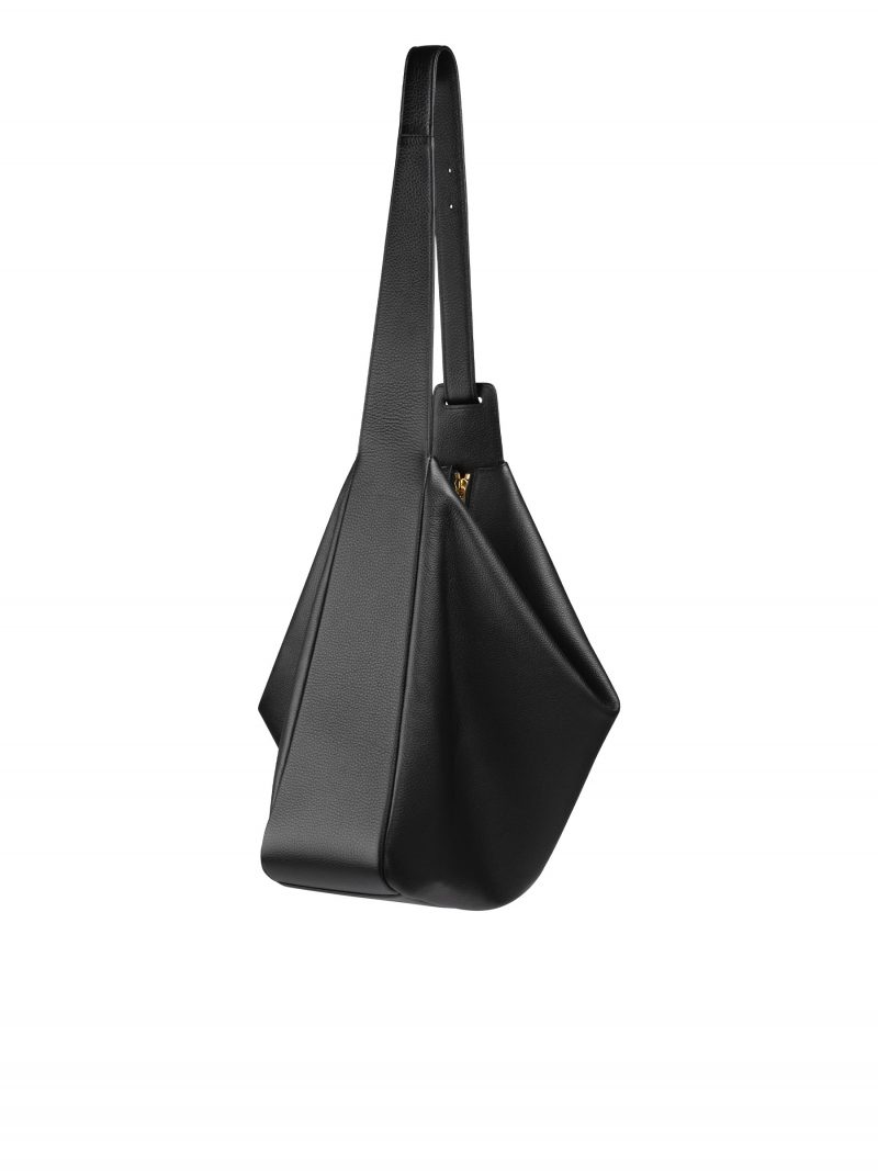 MERAL shoulder bag in black calfskin leather | TSATSAS