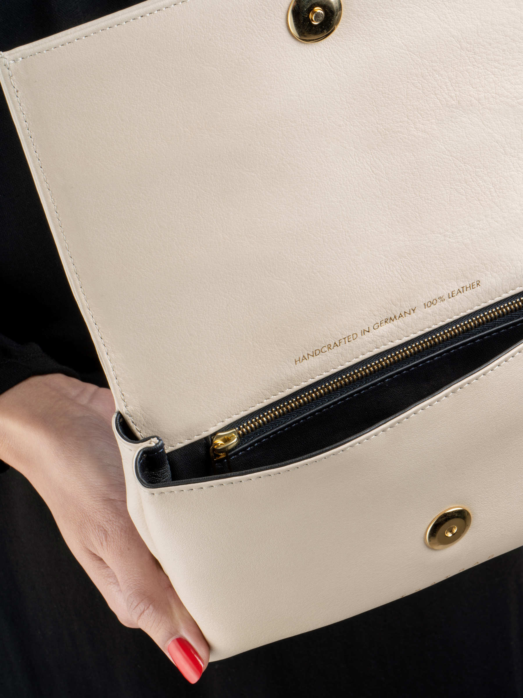 SOMA belt bag in ivory calfskin leather | TSATSAS