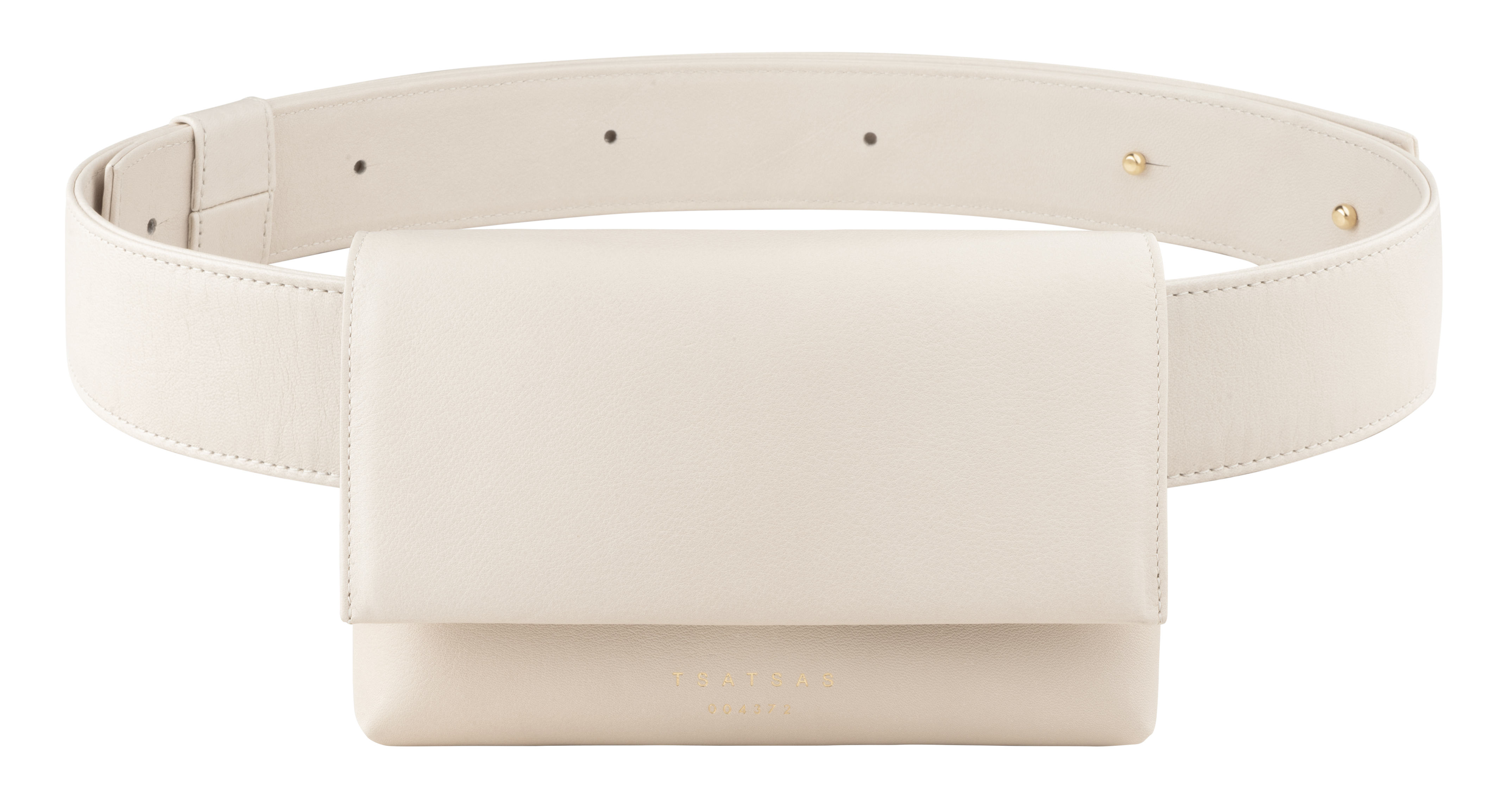 SOMA belt bag in ivory calfskin leather | TSATSAS