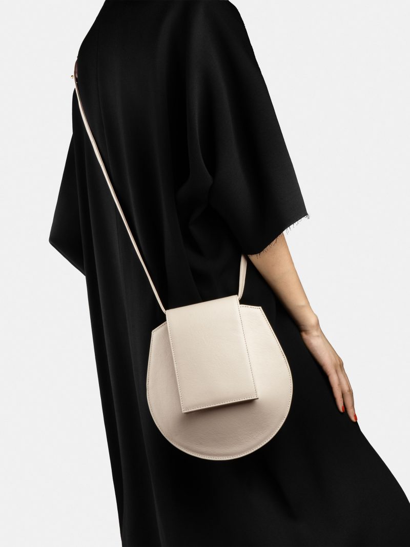 CY S shoulder bag in ivory calfskin leather | TSATSAS