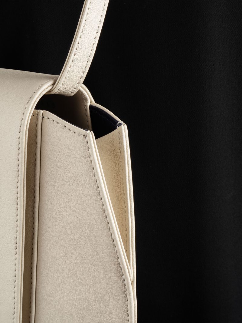 CY S shoulder bag in ivory calfskin leather | TSATSAS