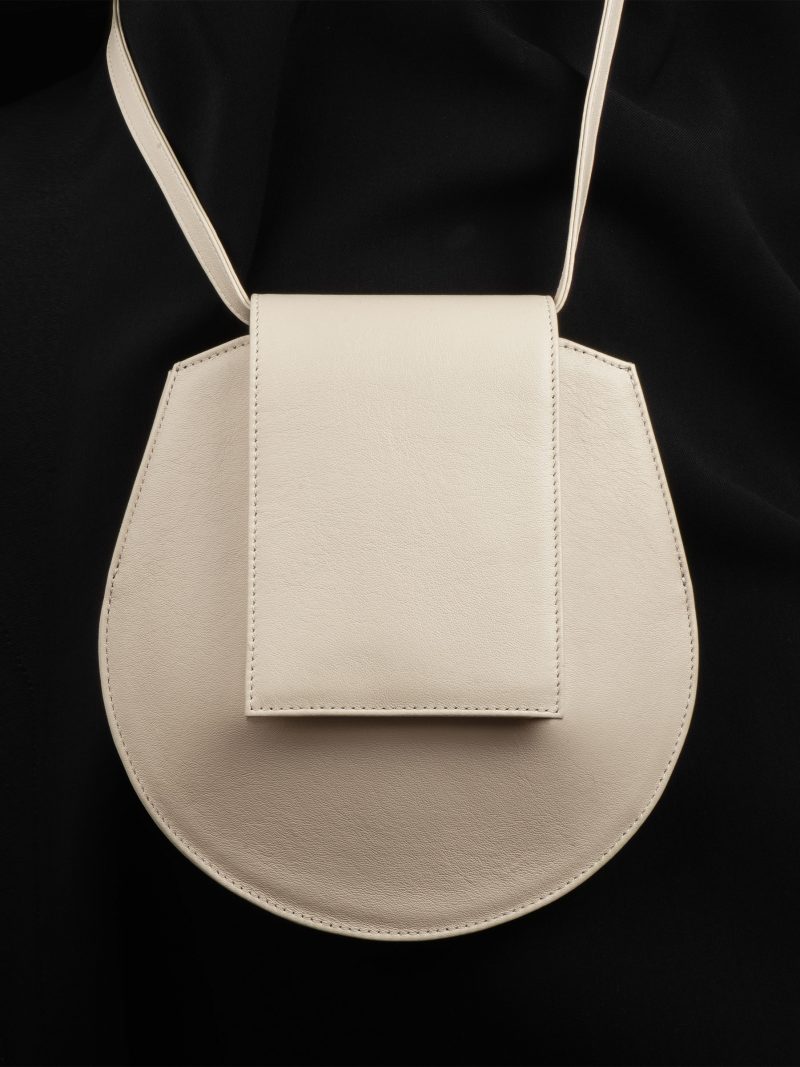 CY S shoulder bag in ivory calfskin leather | TSATSAS