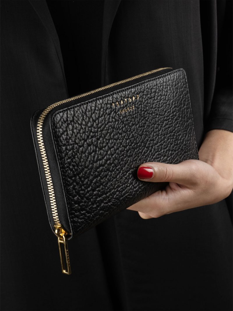 KOBO 2 wallet in black bison leather | TSATSAS