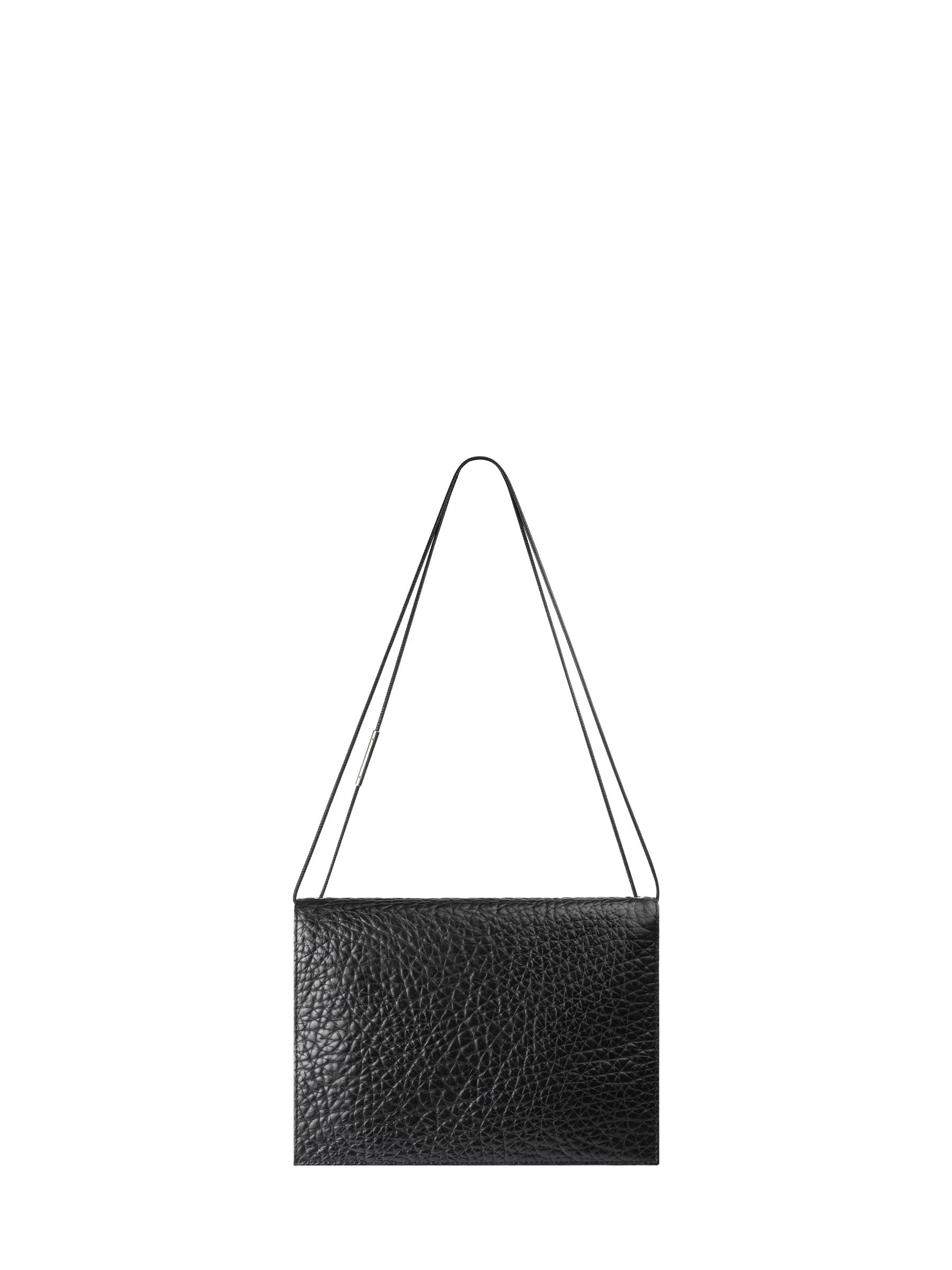 RE-OTHER shoulder bag in black bison leather | TSATSAS