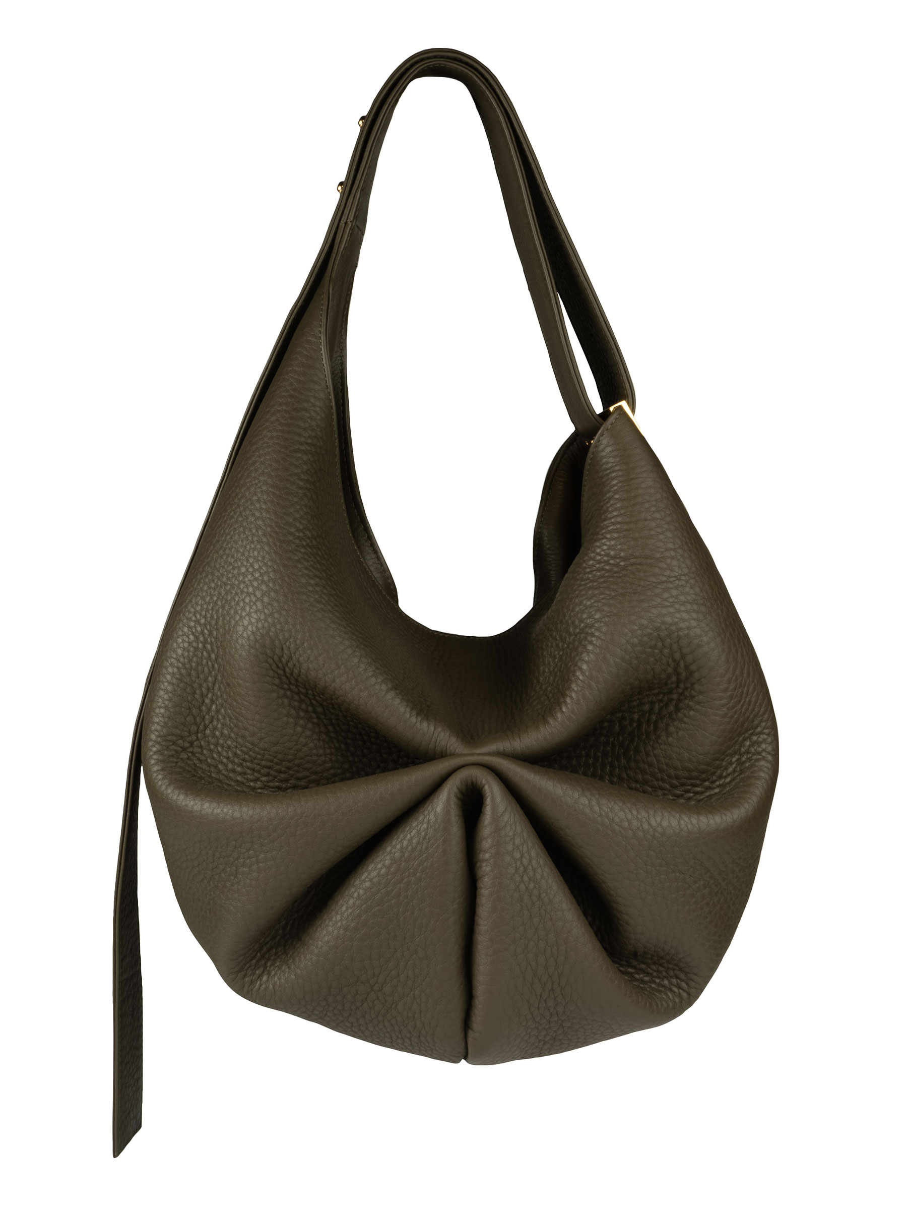 SACAR S shoulder bag in khaki green calfskin leather | TSATSAS