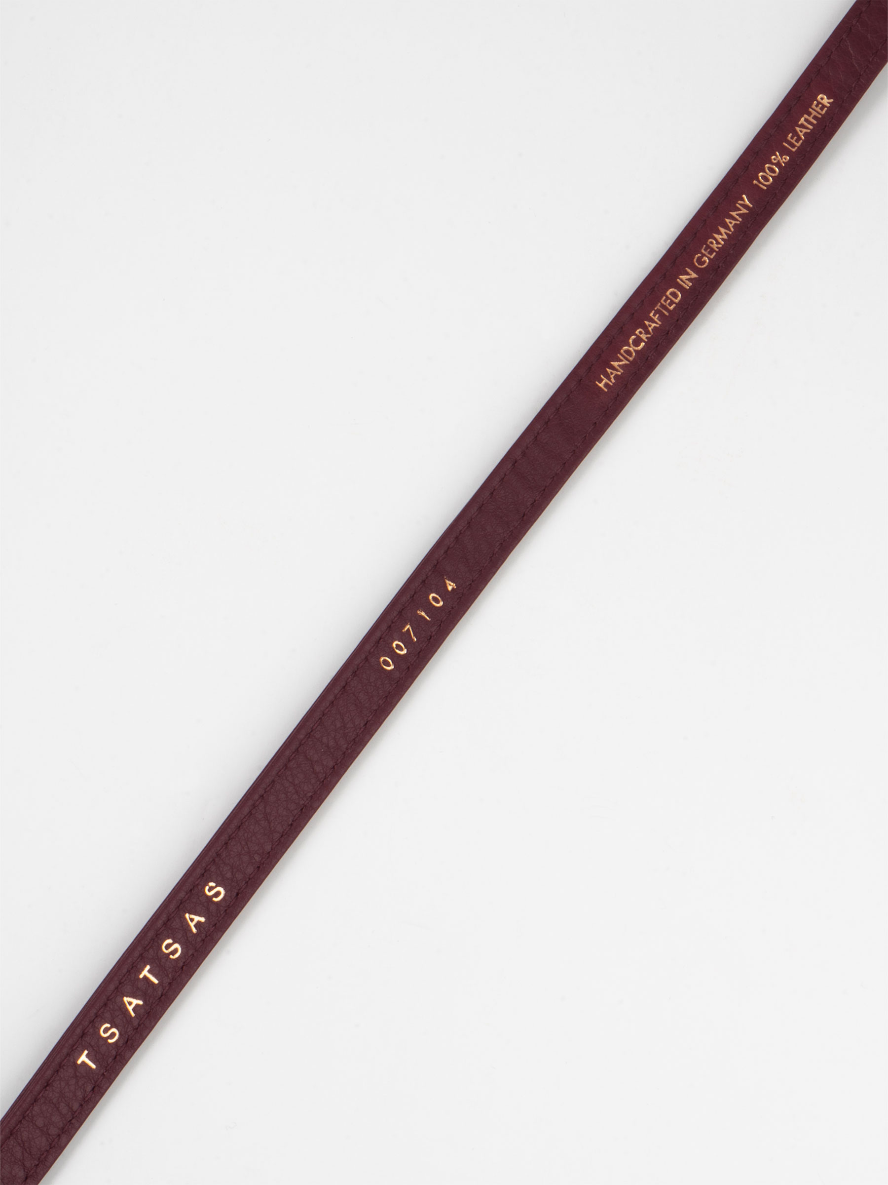 ANIS BELT in burgundy calfskin leather | TSATSAS