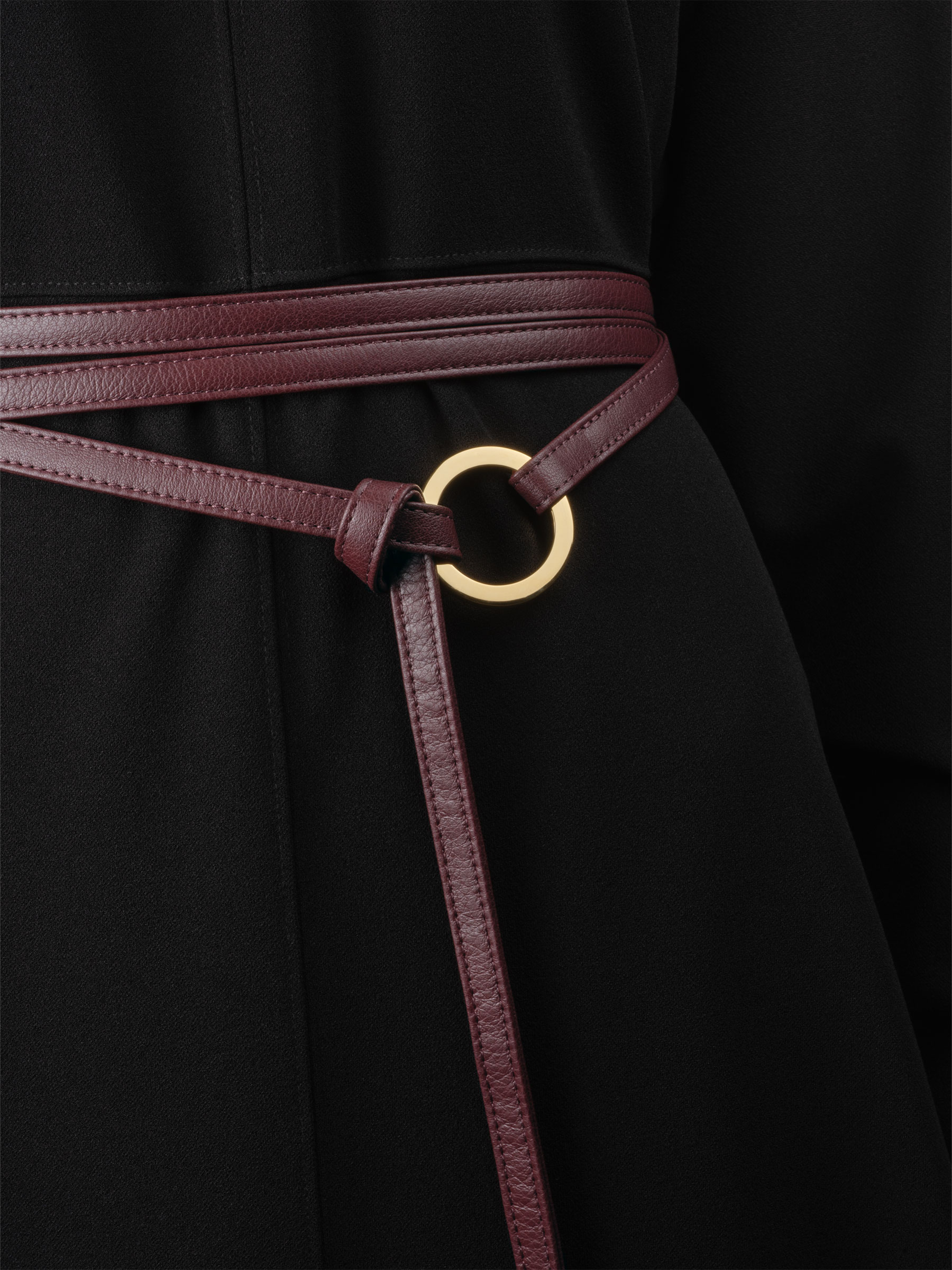 ANIS BELT in burgundy calfskin leather | TSATSAS