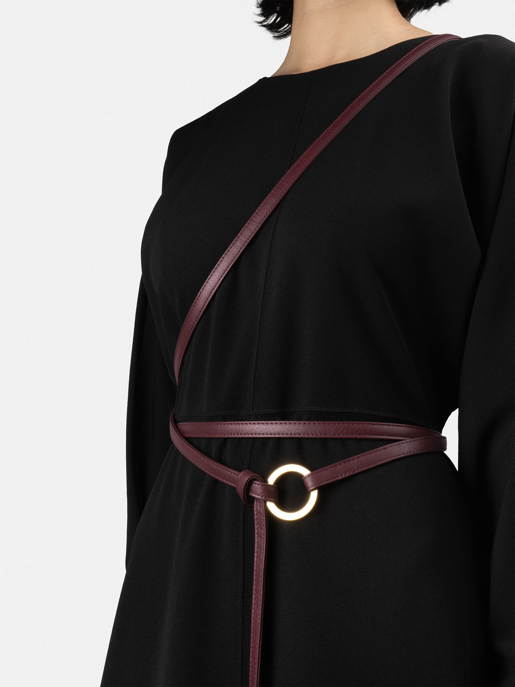 ANIS BELT in burgundy calfskin leather | TSATSAS