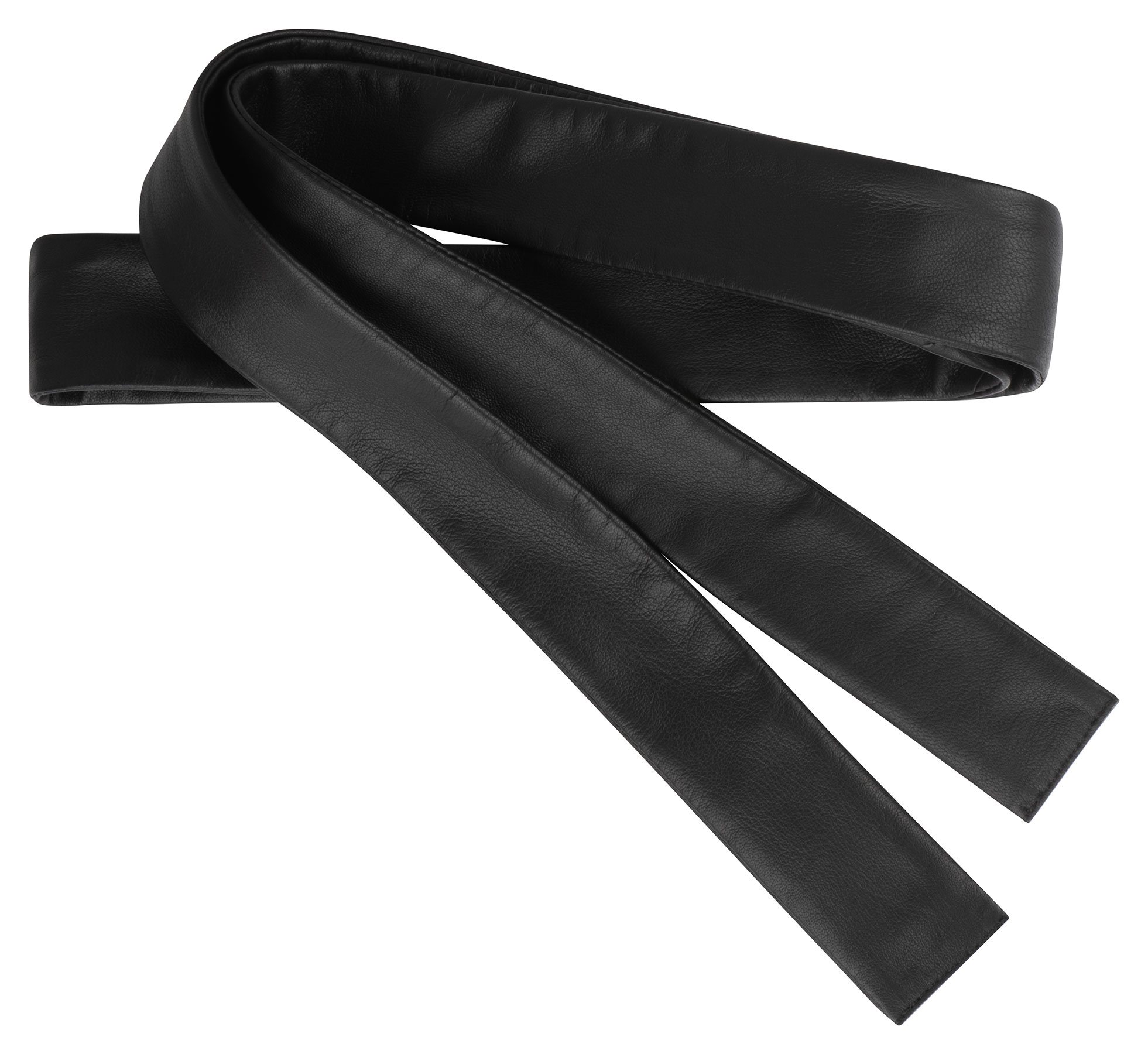 JUNO belt/scarf in black lamb nappa leather | TSATSAS