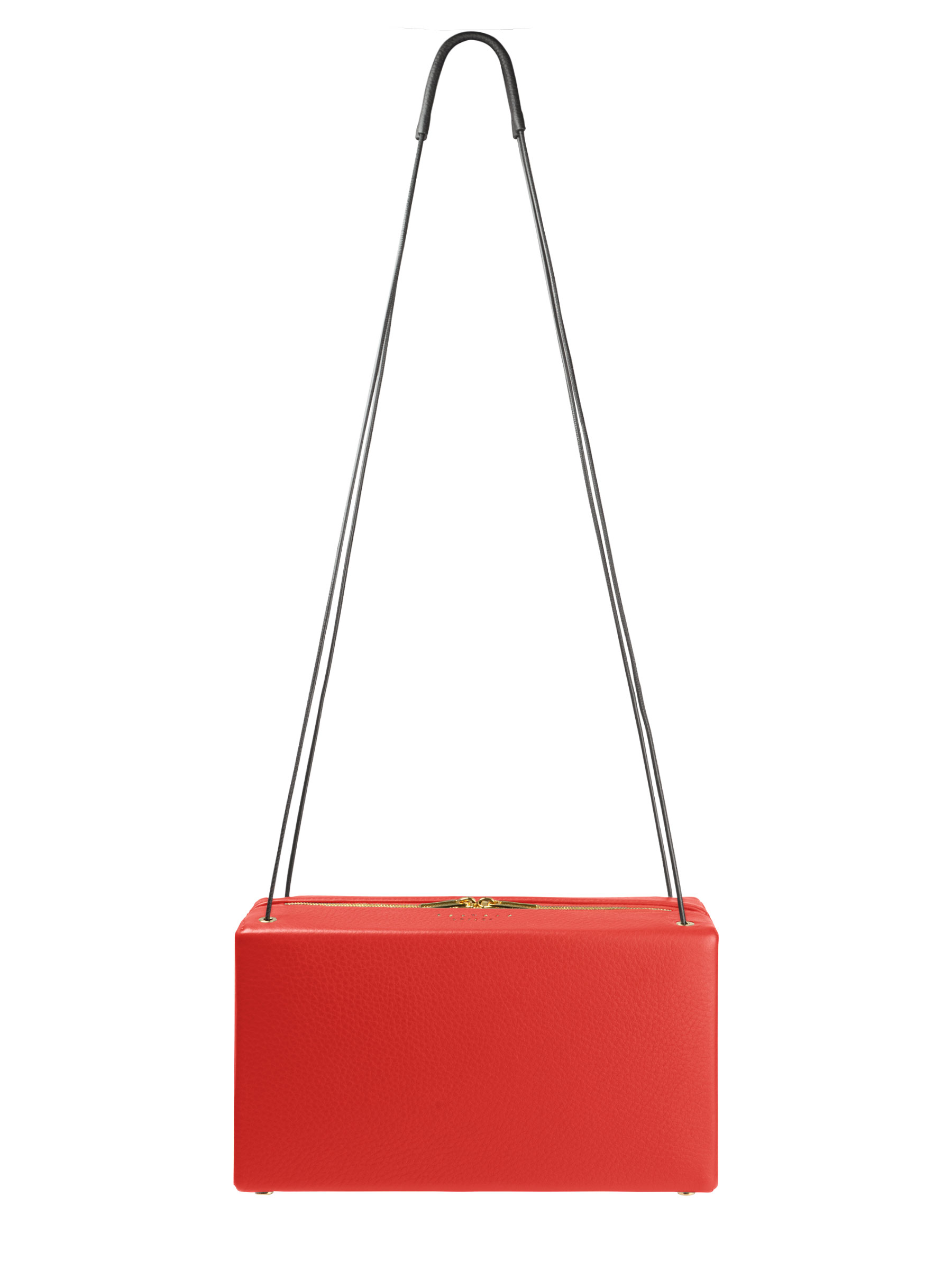 LINDEN shoulder bag in bright red calfskin leather | TSATSAS