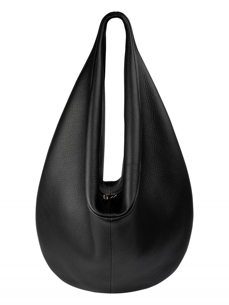 DANAIDE shoulder bag in black calfskin leather | TSATSAS