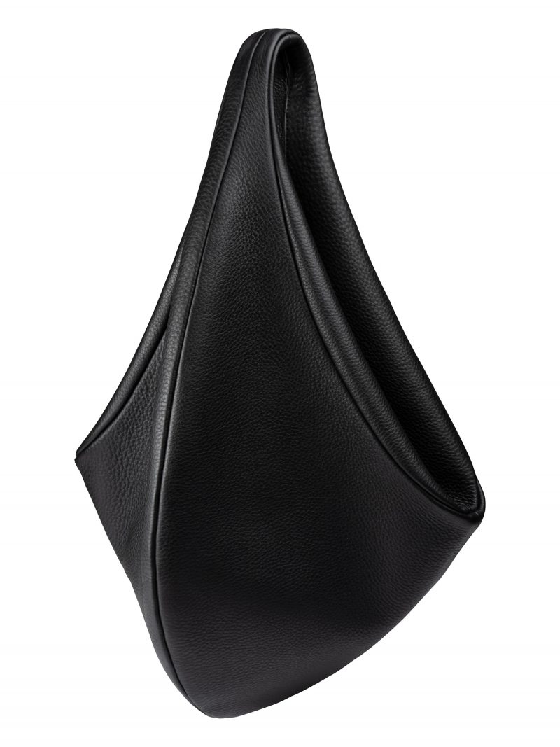 DANAIDE shoulder bag in black calfskin leather | TSATSAS