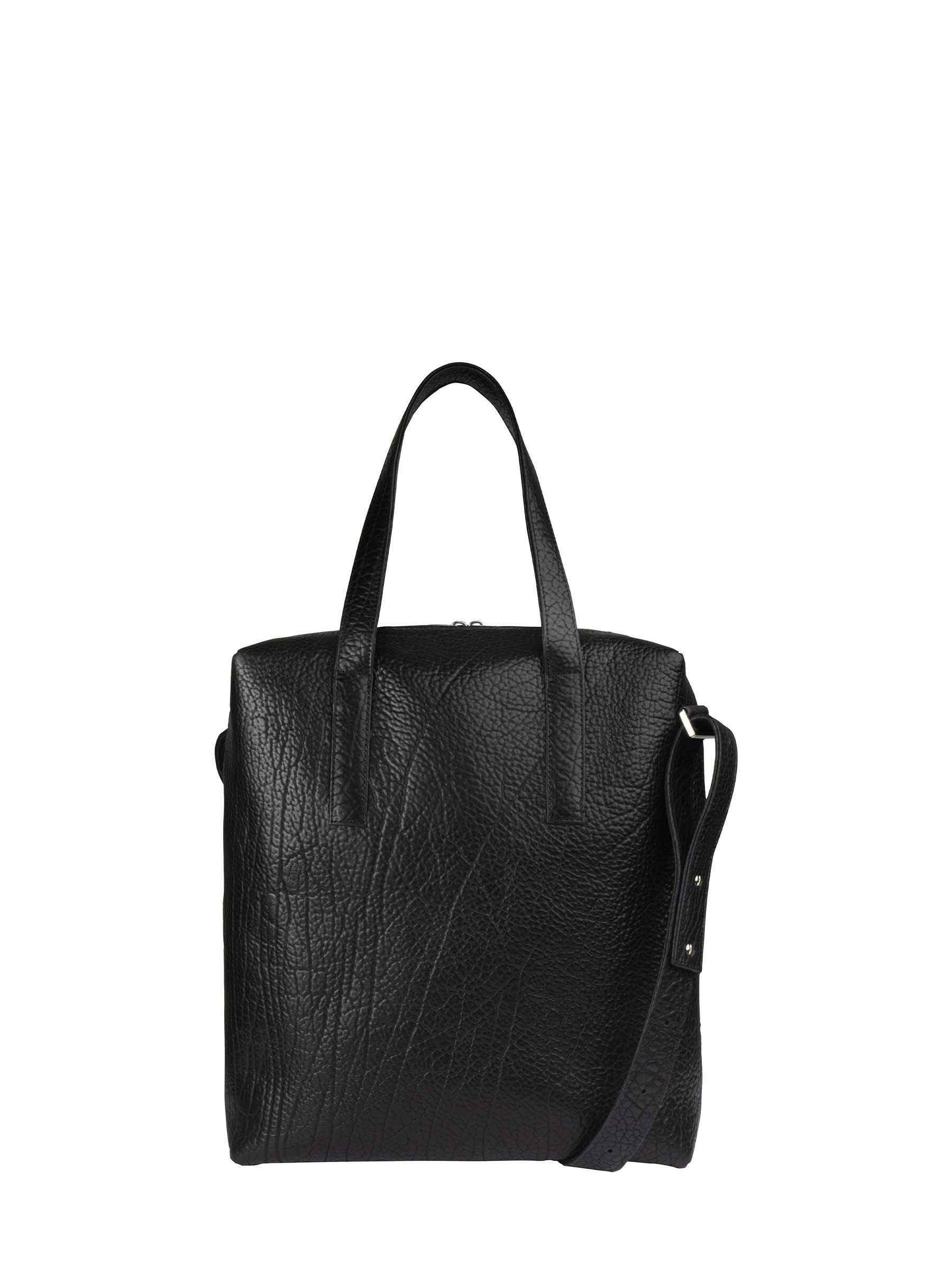 POLLOCK tote bag in black bison leather | TSATSAS