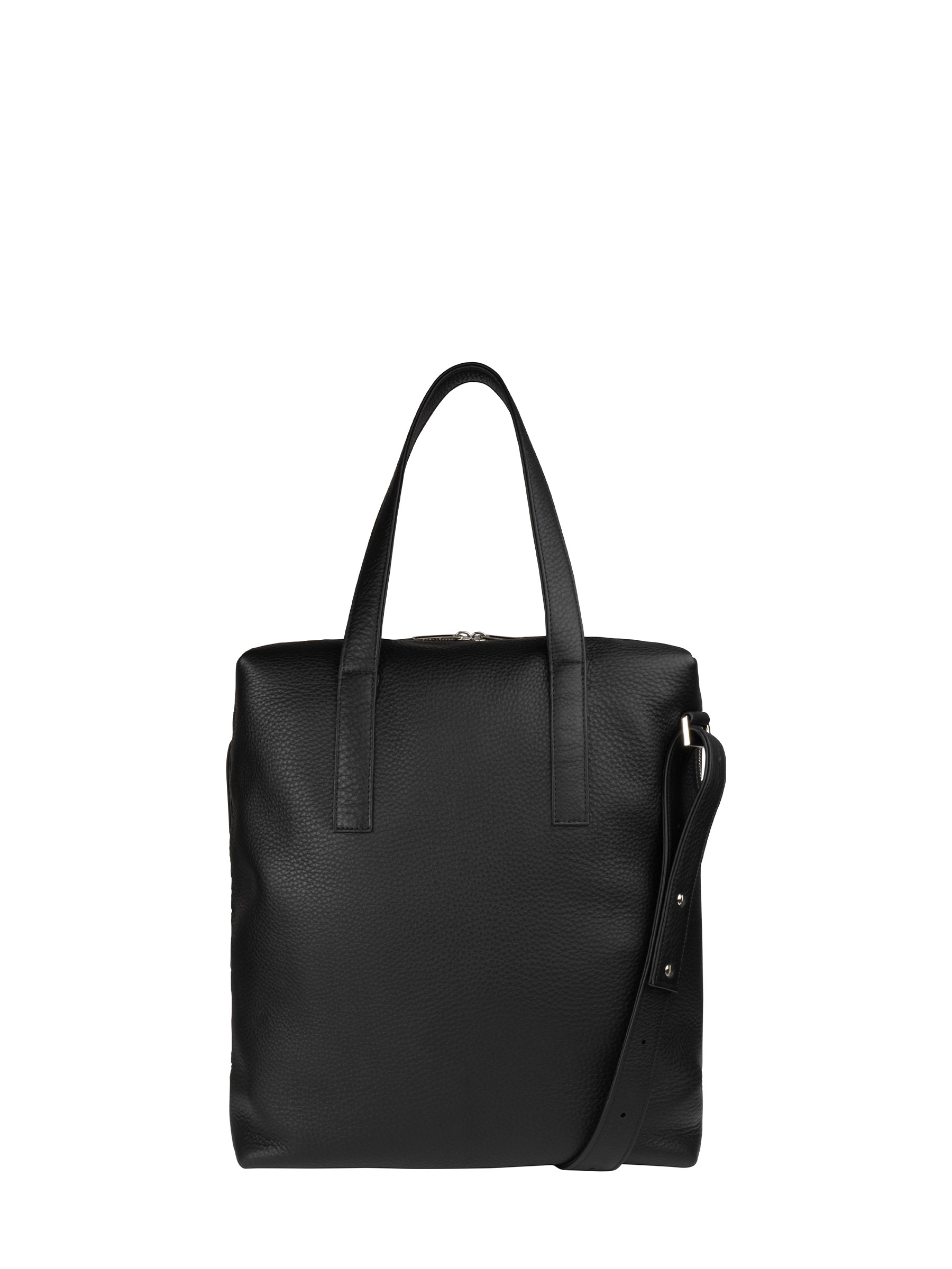 POLLOCK tote bag in black calfskin leather | TSATSAS