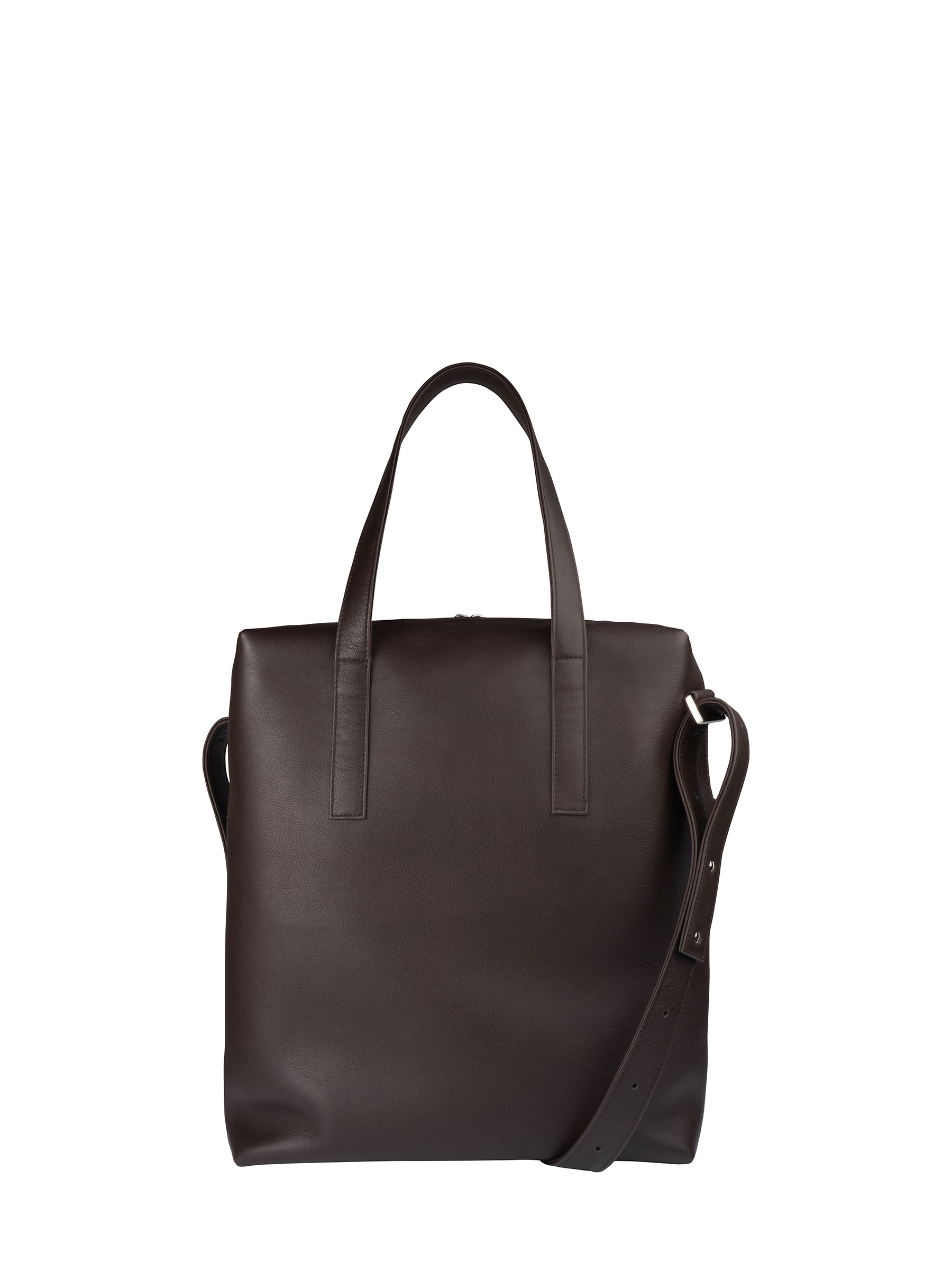 POLLOCK tote bag in dark brown calfskin leather | TSATSAS