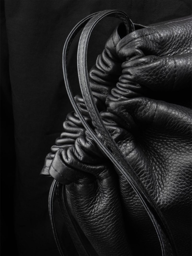 XELA backpack in black calfskin leather | TSATSAS