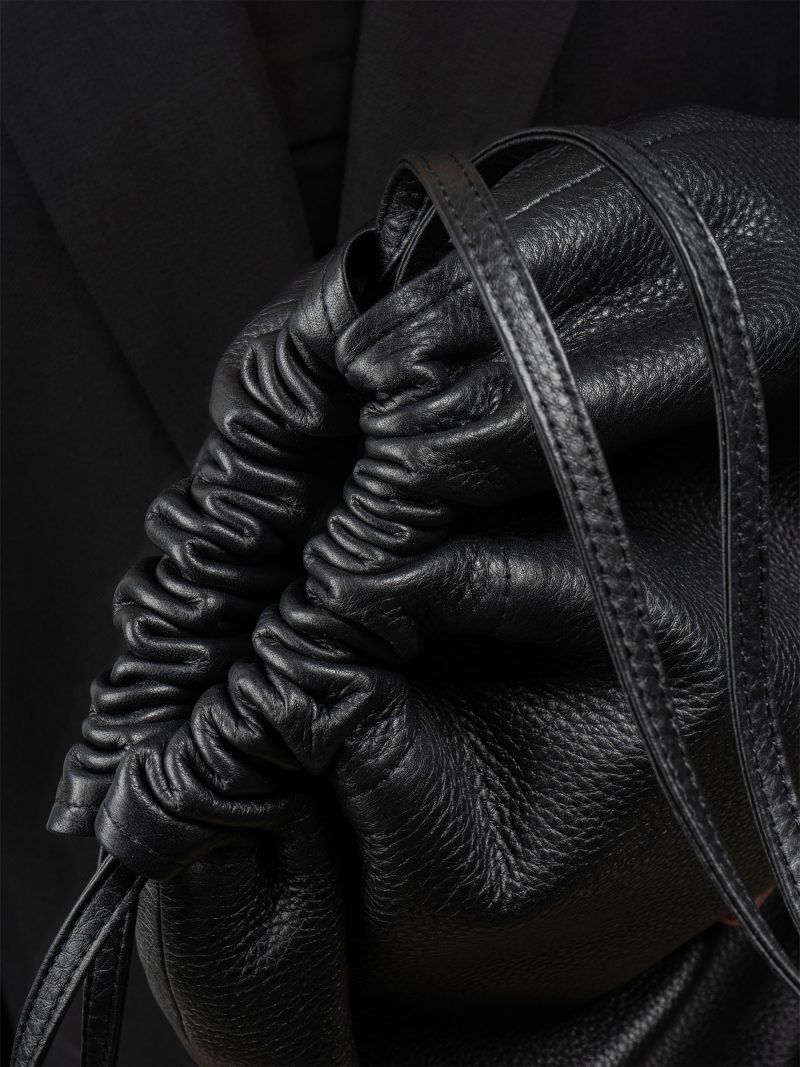 XELA backpack in black calfskin leather | TSATSAS